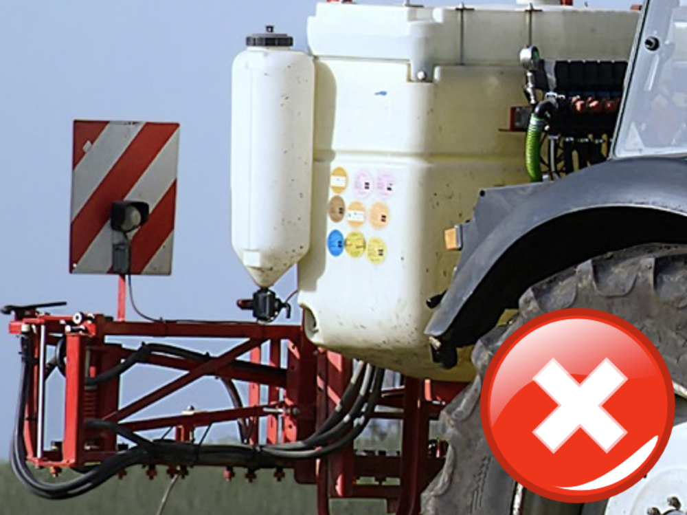 Not applying materials by sprayer